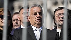 Maarský premiér Viktor Orbán na mi vedené papeem Frantikem v Budapeti (30....