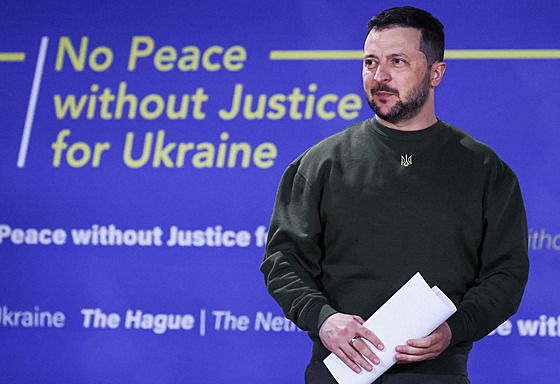 Ukrajinský prezident Volodymyr Zelenskyj na návštěvě Nizozemska (4. května 2023)