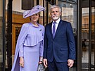 Prezident Petr Pavel s man�elkou Evou v Londýn�. (6. kv�tna 2023)