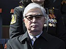 Prezident Kazachstánu Kassym-omart Tokajev sleduje vojenskou pehlídku v...