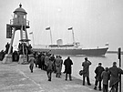 HMY Britannia, nizozemský pístav IJmuiden, 25. bezen 1958