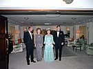 Setkání britského královského páru s manely Reaganovými na palub HMY...