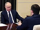Ruský prezident Vladimir Putin pi setkání s gubernátorem Nigorodské oblasti...