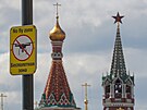 Protidronová opatení okolo Kremlu v Moskv (4. kvtna 2023)