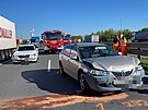 Na 3. kilometru d�lnice D8 u Kl��an se r�no srazilo 6 aut, dva lidi se lehce...
