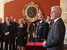 Prezident Petr Pavel pi jmenování nových generál na Praském hrad