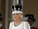 Královna Camilla v den korunovace krále Karla III. (Londýn, 6. kvtna 2023)