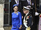 védská korunní princezna Victoria a král Carl XVI. Gustaf na korunovaci...