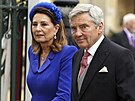 Carole Middletonová a Michael Middleton na korunovaci britského krále Karla...