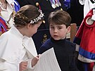 Princezna Charlotte a princ Louis na korunovaci britského krále Karla III....