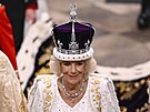 Královna Camilla pi odchodu z Westminsterského opatství (Londýn, 6. kvtna...