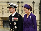 Dánský korunní princ Frederik a korunní princezna Mary na korunovaci britského...