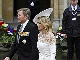 Nizozemský král Willém-Alexander a královna Máxima na korunovaci britského...