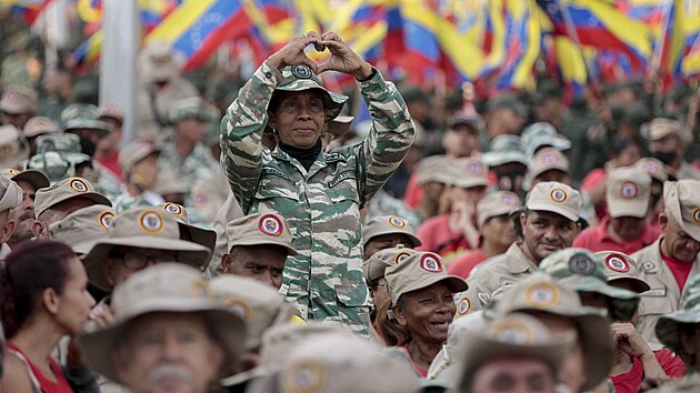 Mtink chavist v Caracasu (13. dubna 2023) 