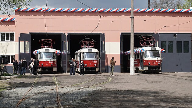 Slavnostní zprovoznění tramvajového provozu v Mariupolu (2. května 2023)