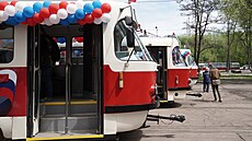 Slavnostní zprovoznní tramvajového provozu v Mariupolu (2. kvtna 2023)