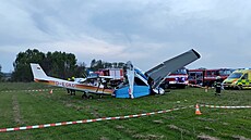 U Klatov se srazila dv mení letadla. (7. kvtna 2023)