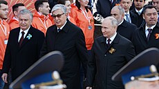Ruský prezident Vladimir Putin, kazaský prezident Kasym-omart Tokajev a...