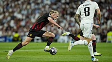 Erling Haaland z Manchesteru City s míčem v utkání proti Realu Madrid. | na serveru Lidovky.cz | aktuální zprávy