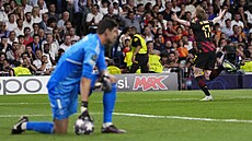 Kevin De Bruyne z Manchesteru City slaví gól proti Realu Madrid.