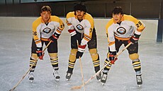 Mladý litvínovský útok Rosol, R��i�ka, Klíma, který v�ak v mistrovském zápase...