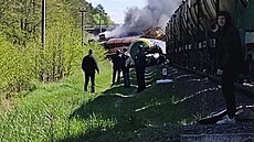 V Brjansku vykolejil vlak i v pondlí. (1. kvtna 2023)