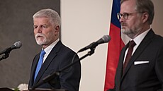 Prezident Petr Pavel jednal na Hrad s premiérem Petrem Fialou z ODS.