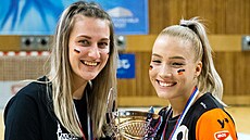 Interliga házenká�ek, semifinále �eského play off Baník Most (�erní and�lé) -...