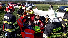 Pilot ultralightu havaroval na rokycanském letiti, utrpl stedn tká...