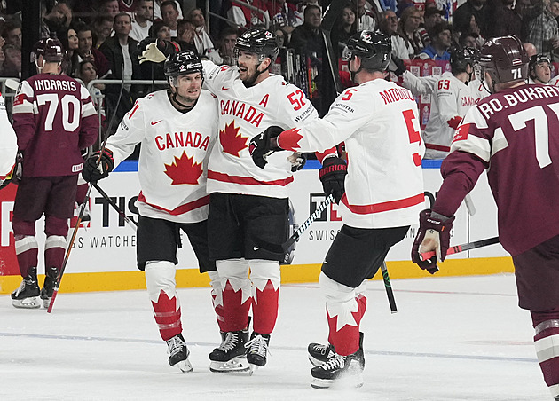 Lotyšsko - Kanada 0:6. Debakl domácího týmu, favorit si došel pro jasnou výhru