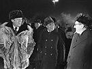 Vladivostok. Americký prezident Gerald Ford, sovtský vdce Leonid Brenv a...
