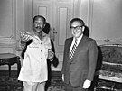 Egyptský prezident Anwar Sadat a éf americké diplomacie Henry Kissinger v...