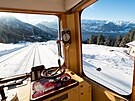 Výhled ze stanovit strojvdce lze z vlak na Rigi zaít i jako pasaér.