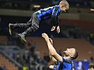 Danilo D'Ambrosio z Interu Milán slaví postup do finále Ligy mistr i se svým...