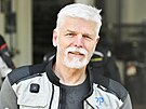eský prezident Petr Pavel pijel na motorce do bavorského msta Selb k...