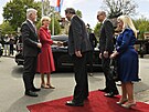 Bavorský premiér vítá eského prezidenta Petra Pavla s manelkou Evou na...