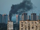 Po ruském útoku byly v ukrajinském Kyjev vidt exploze. (18. kvtna 2023)