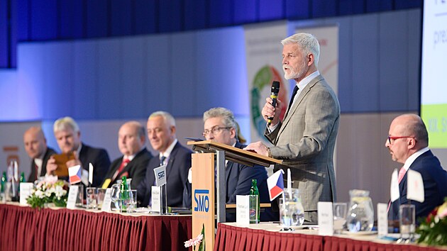 Prezident Petr Pavel byl hostem dvoudenn�ho volebn�ho sn�mu Svazu m�st a obc� v Olomouci.