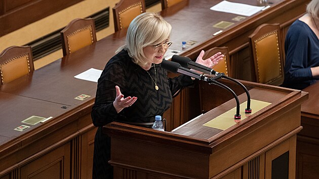 Jednání Poslanecké sněmovny. Na snímku Alena Schillerová. (19. května 2023)
