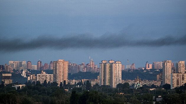 Po ruskm toku byly v ukrajinskm Kyjev vidt exploze. (18. kvtna 2023)