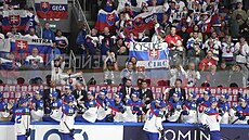Slovenská radost po prvním gól proti Kazachstánu.
