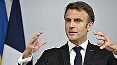 Francouzský prezident Emmanuel Macron. (16. kvtna 2023)