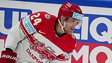 Dánský úto�ník Nikolaj Ehlers v akci na sv�tovém �ampionátu