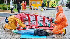 Ukázka zásahu u pacienta s vysoce nakalivou chorobou byla souástí konference...