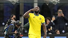 Romelu Lukaku z Interu slaví gól do sít� Sassuola.