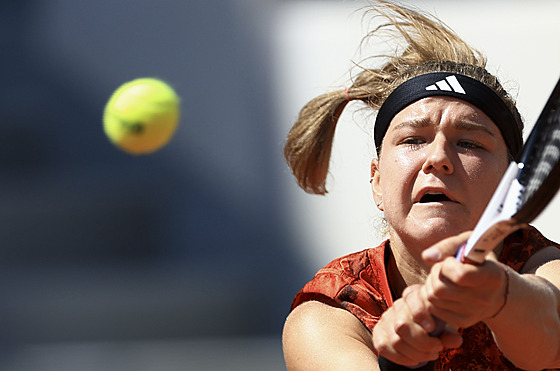 eská tenistka Karolína Muchová bhem prvního kola Roland Garros.