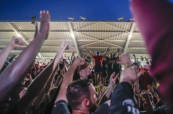 Sparťanské oslavy titulu v Uherském Hradišti.