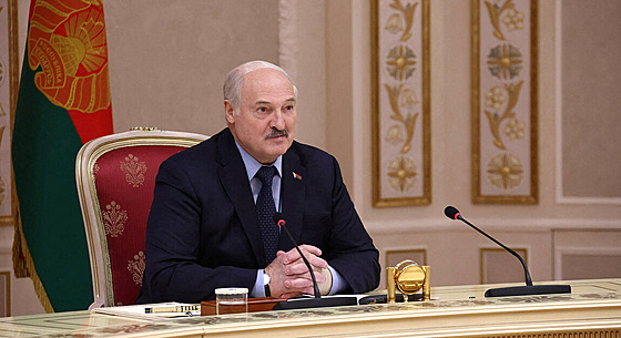 Bloruský prezident Alexandr Lukaenko na setkání v Minsku