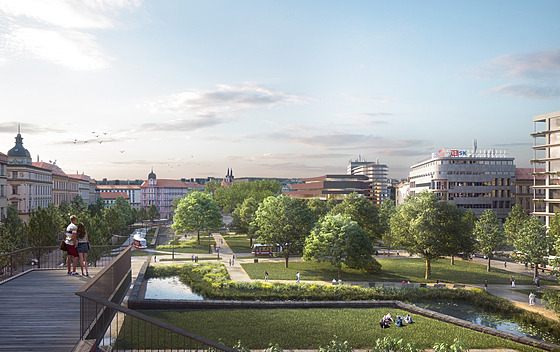 Vizualizace dlouhodobého výhledu na podobu pra�ského T�nova. (24. kv�tna 2023)