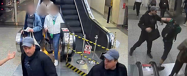 Muž se na eskalátorech v metru pohádal s cestujícím, pak mu dal pěstí